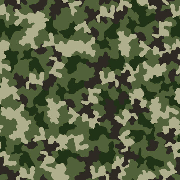 istock Green camouflage seamless pattern. Military fashion, fabric design. Vector illustration background 922100154