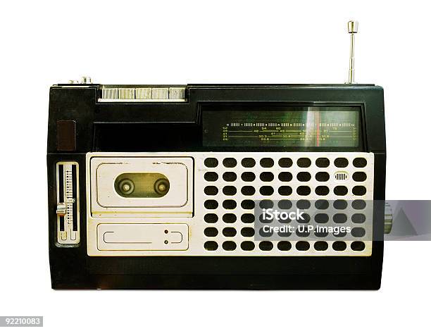 복고풍 라디오폰에 테이프 레코더 대형 휴대용 카세트 라디오에 대한 스톡 사진 및 기타 이미지 - 대형 휴대용 카세트 라디오, 0명, 검은색