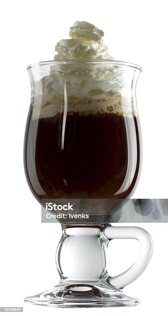 Irish coffee in a glass  Coffee Liqueur Stock Photo
