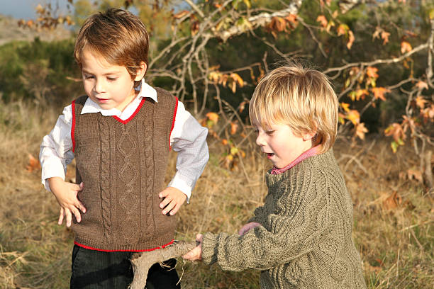 istock Young Brothers Playing Outdoors 92211141