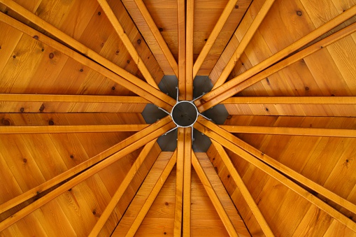 View of a wooden construct roof