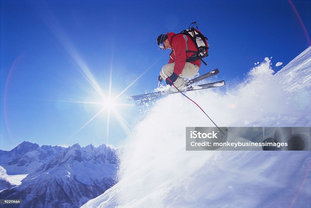 Junger Mann Alpin - Lizenzfrei Extremskifahren Stock-Foto