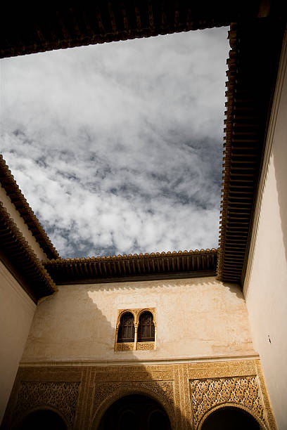 Real Alcazares Court Yard  alcazares reales of sevilla stock pictures, royalty-free photos & images
