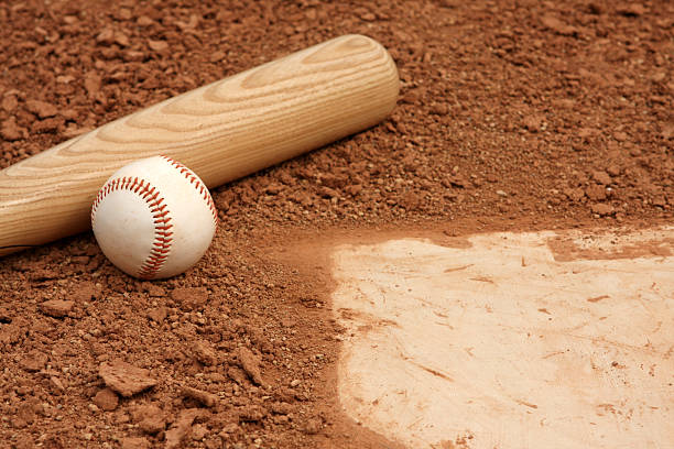 istock Baseball & Bat near Home Plate 92211667