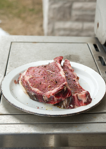 Prime beef rib roast in aging process