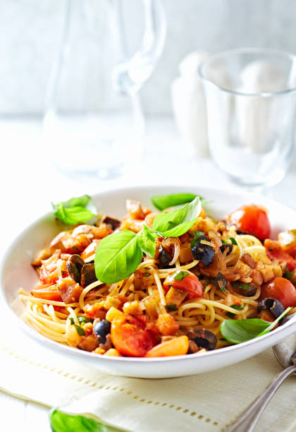 istock Pasta with Pancetta and Vegetable Sauce 922136944