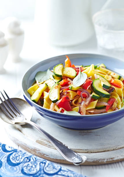istock Tagliatelle with zucchini, pepper and red onion 922138644