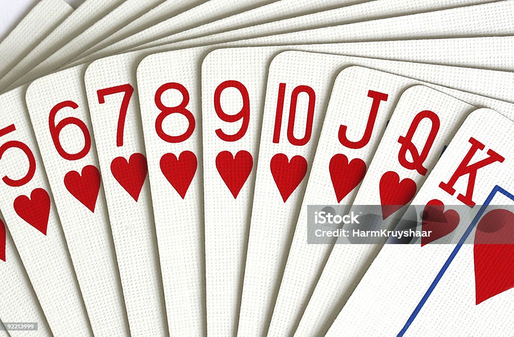 hearts playing cards close-up  Ten Of Hearts Stock Photo