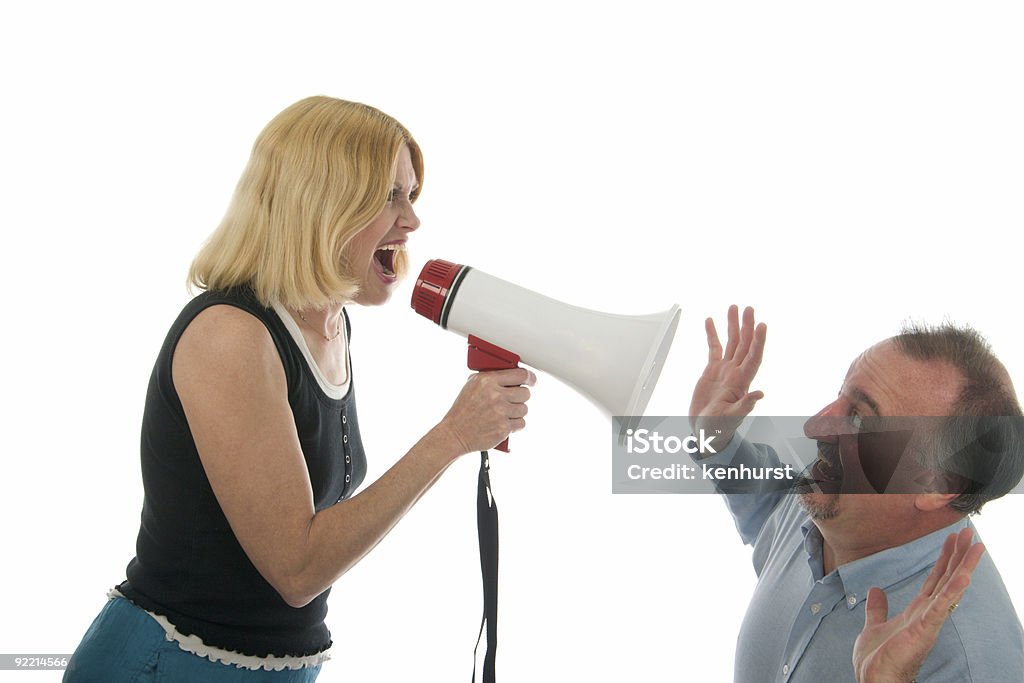 A Man Yelling mujer - Foto de stock de Adulto libre de derechos