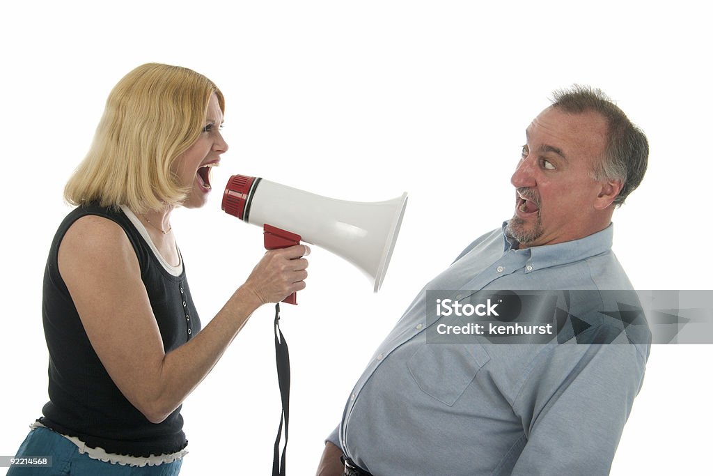 Homem mulher gritar no - Foto de stock de Adulto royalty-free