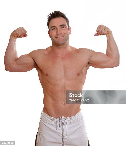Homem Dobrando - Fotografias de stock e mais imagens de Adulto - Adulto, Anatomia, Bíceps