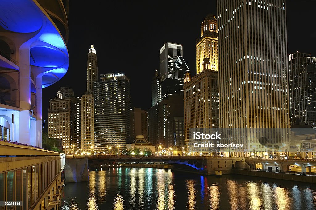 Chicago à noite - Royalty-free Alto - Descrição Física Foto de stock