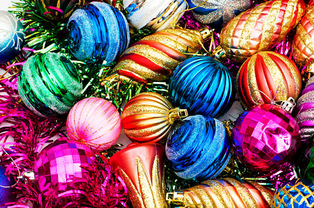 istock Colourful christmas decoration on a shiny background 92216023