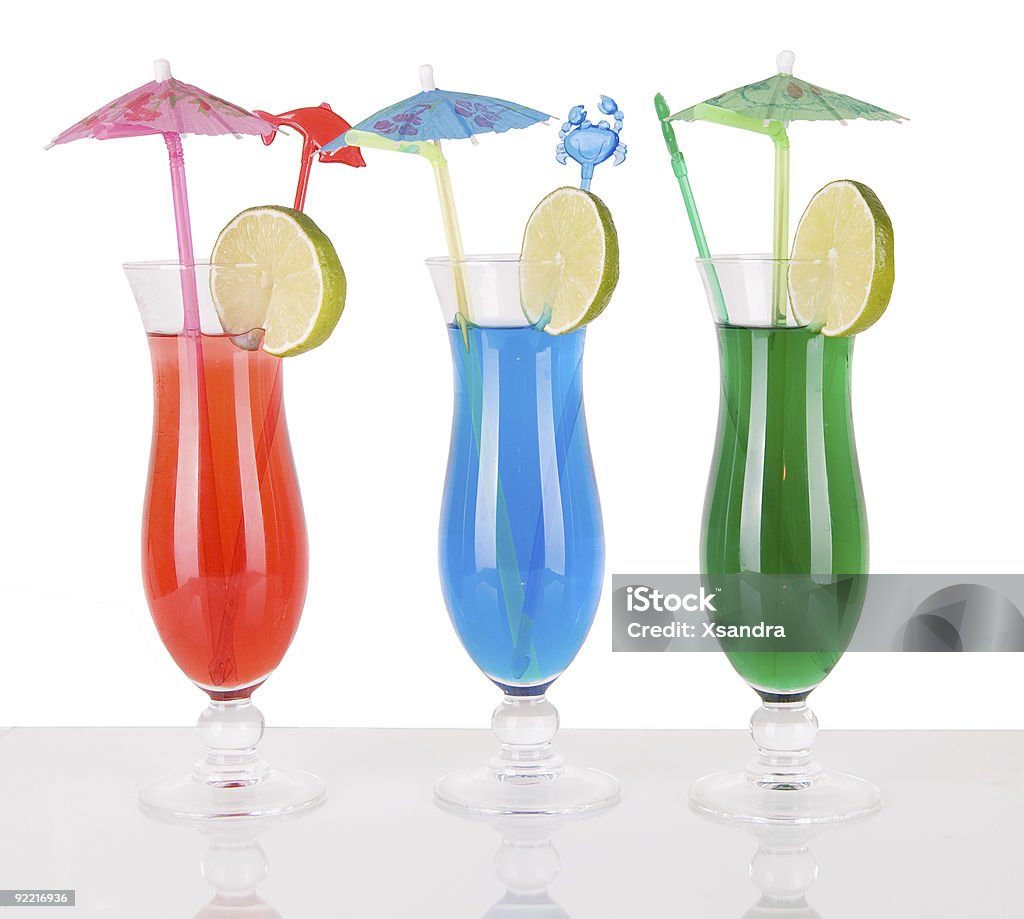 Três cocktails tropicais - Royalty-free Azul Foto de stock