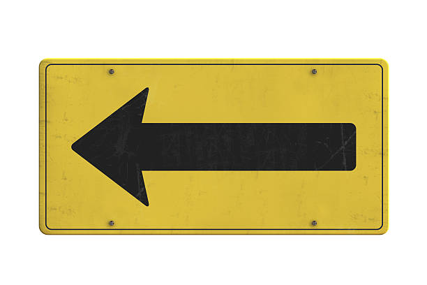 ラスティとユーズド加工矢印サインのプレート - directional sign road sign blank arrow sign ストックフォトと画像
