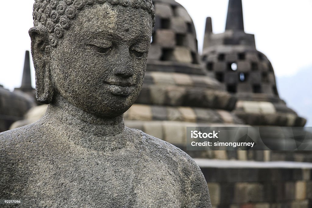 Templo de borobudur Buda java Indonésia - Royalty-free Antigo Foto de stock