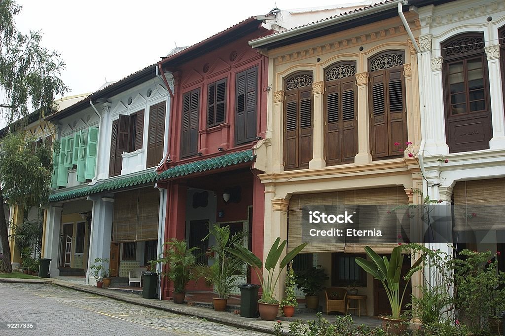 Old Singapore Architecture  Architectural Column Stock Photo