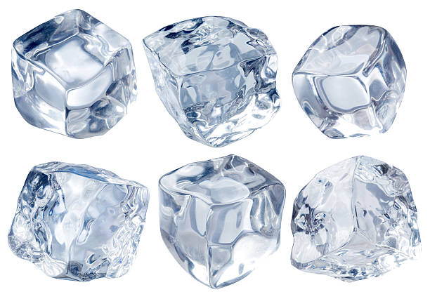 istock Six irregular cubes of blocks of ice in a white background 92217886