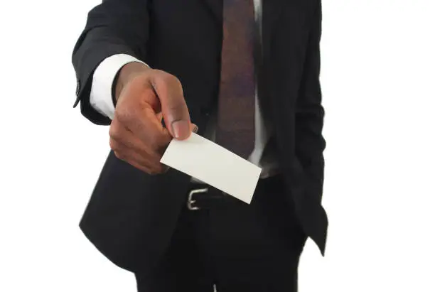 businessman holding businesscard business marketing man giving card