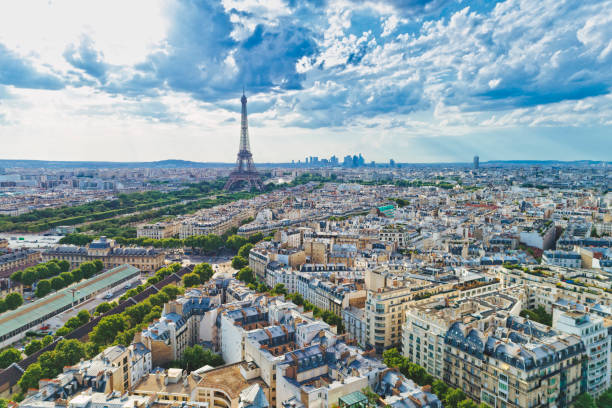 istock Aerial cityscape of Paris with Eiffel tower 922201532