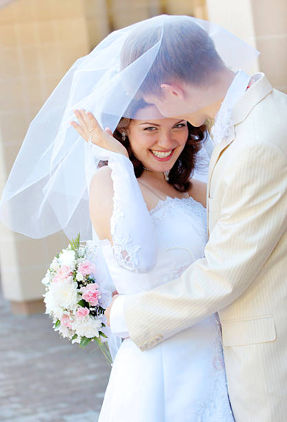 istock Bride and groom happy after the wedding ceremony 92220298