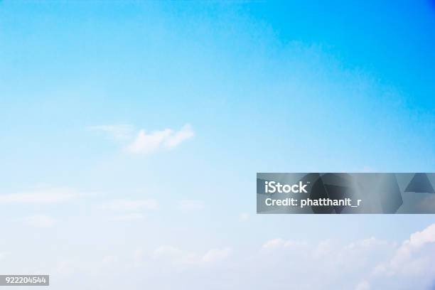 Blue Sky Background And White Clouds Soft Focus And Copyspace Stock Photo - Download Image Now