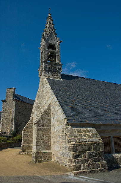 istock Britton church with bell tower against blue sky 92220614