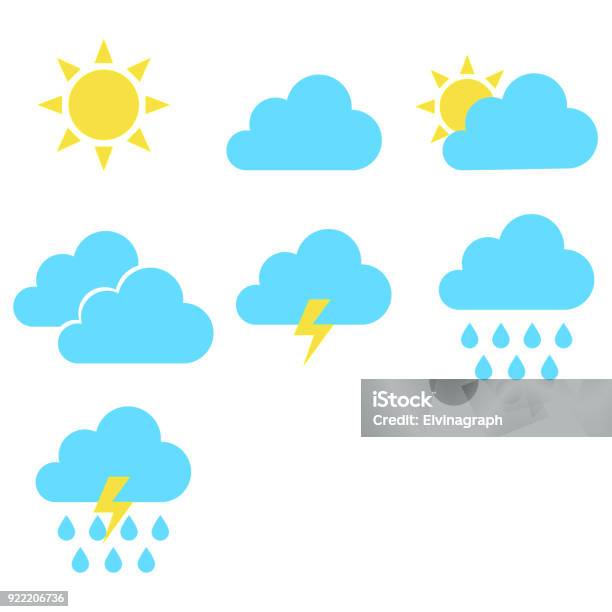 天気記号が分離ベクトルを設定 - 雨のベクターアート素材や画像を多数ご用意 - 雨, 天気, アイコン