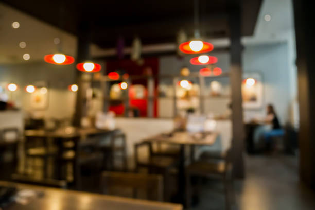 istock Abstract cafe coffee shoop restaurant blur background with bokeh light 922207606