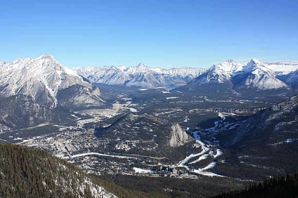 Banff Aerial View stock photo