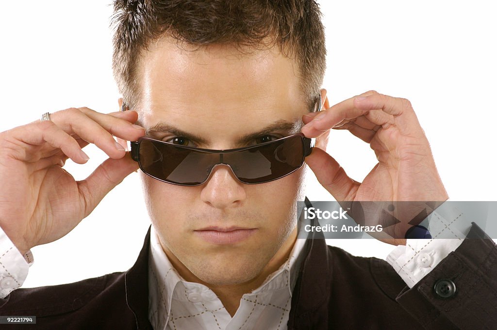 Молодой бизнес человек с Солнцезащитные очки - Стоковые фото Белый роялти-фри