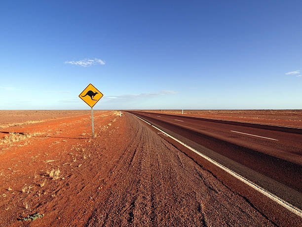istock Road sign along the Stuart Highway 92222195