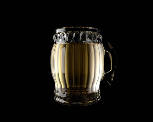 Mug with beer. 3D Rendering.