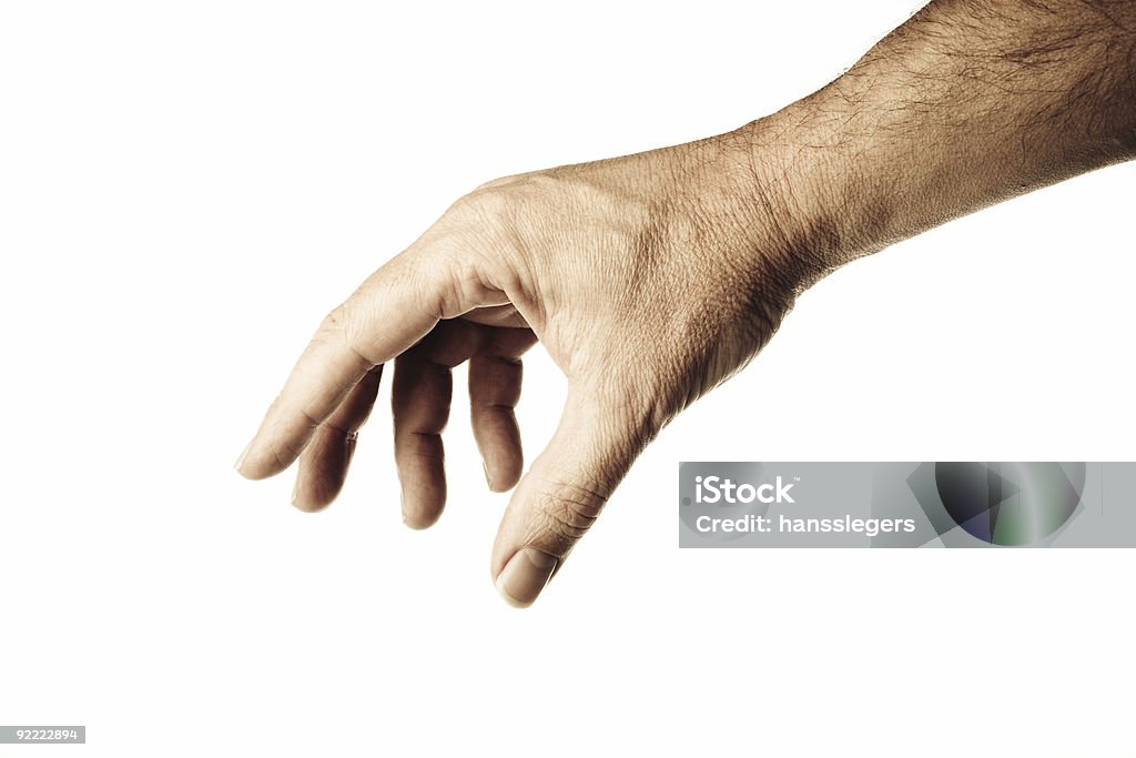 male hand male hand. Hand of a man grabbing for something. Personal editing Reaching Stock Photo