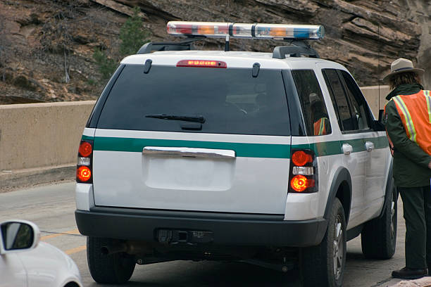 istock Ranger car in Zion National Park 92223835