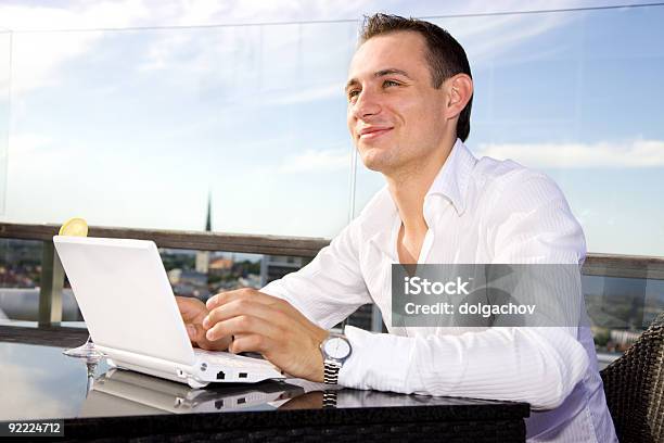 Businessman On Leisure With Laptop Stock Photo - Download Image Now - Adult, Adults Only, Beautiful People