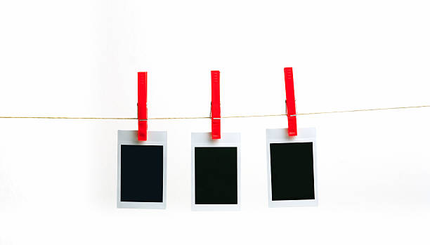 istock Hanging set of three blank polaroids 92224900