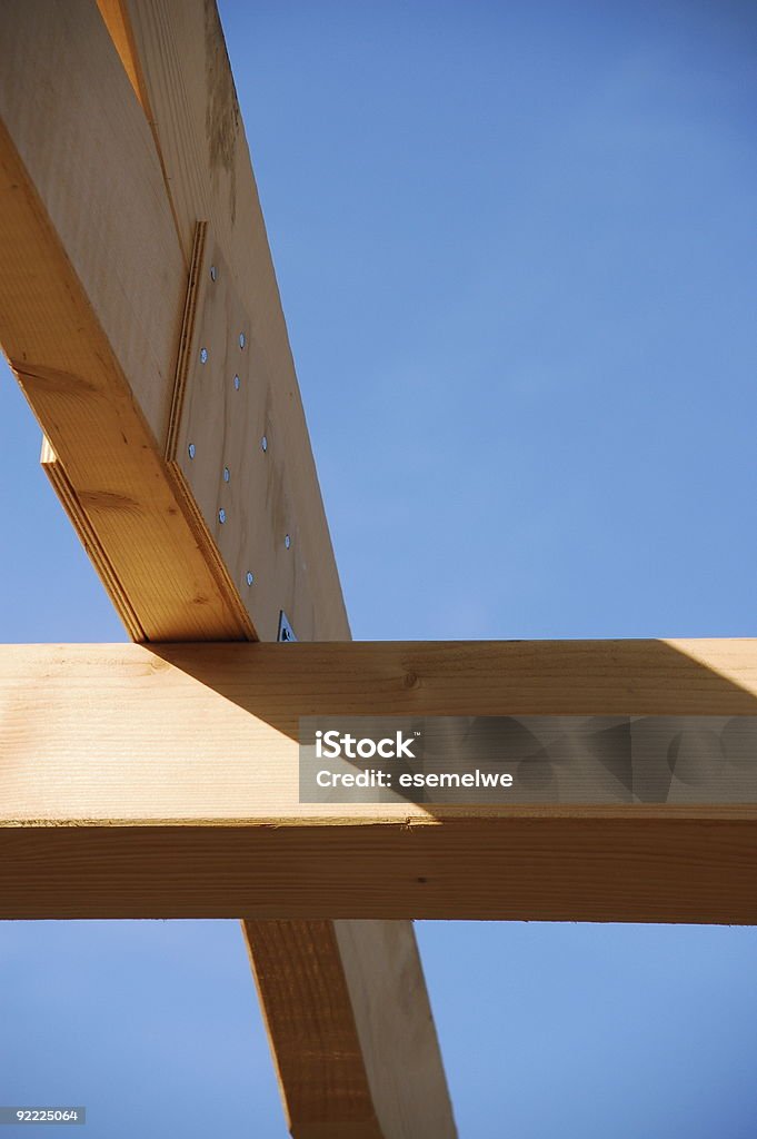 Timber-frame construction  Architectural Column Stock Photo