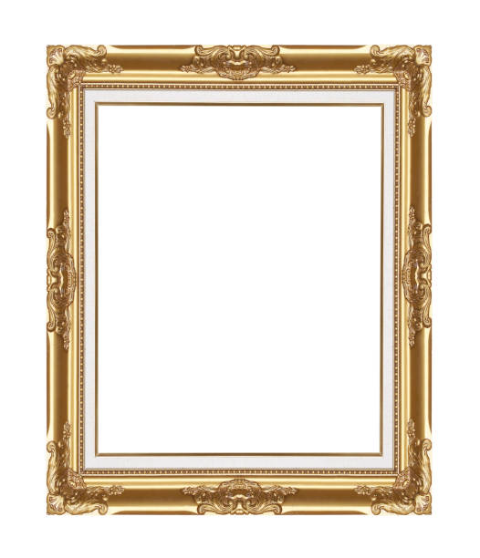 istock The antique gold frame on the white background 922254190
