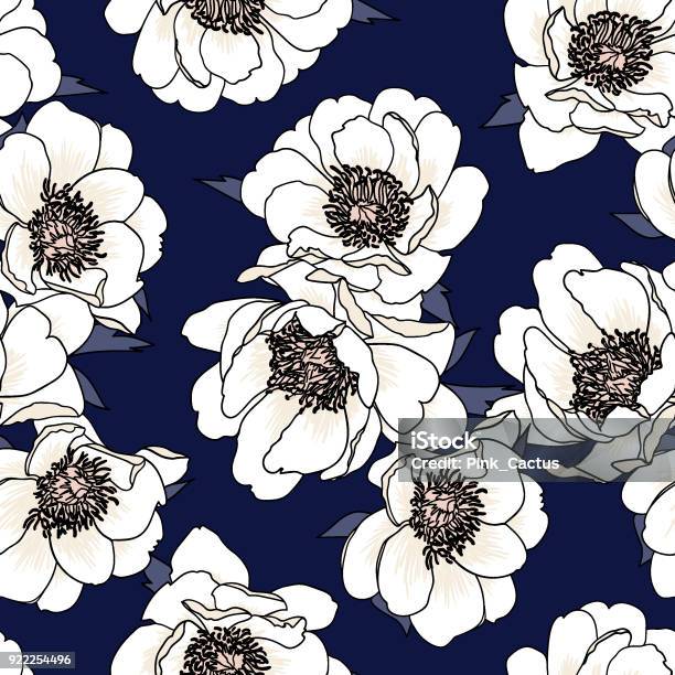 花のベクトルの背景パターン - クチナシのベクターアート素材や画像を多数ご用意 - クチナシ, 連続文様, 花柄