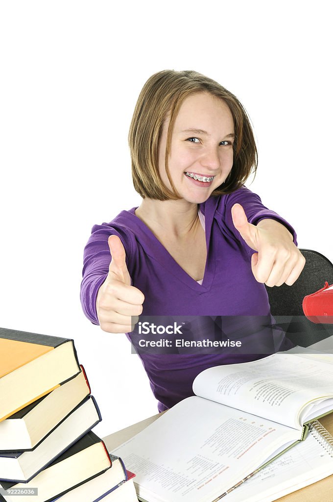 Ragazza adolescente studiando - Foto stock royalty-free di Adolescente