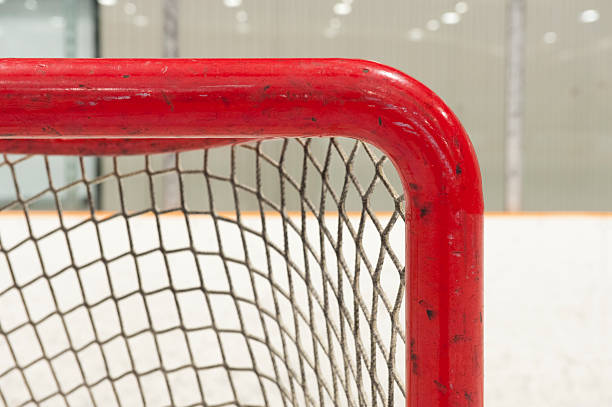 istock Ice hockey net closeup 92226096