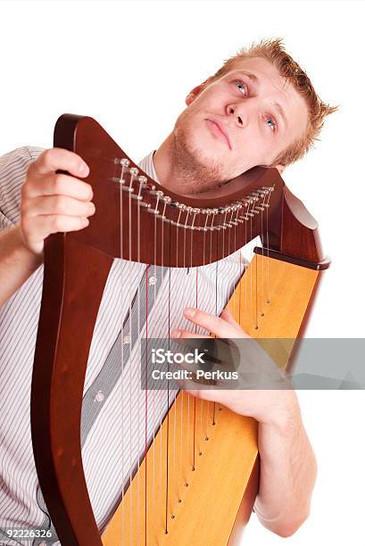 Man With Harp Stock Photo - Download Image Now - Angel, Harp, Adult