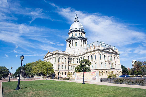 Exterior of State Capitol building at Springfield, Illinois State Capitol of Illinois in Springfield. springfield illinois stock pictures, royalty-free photos & images