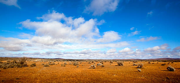 entroterra australiano panorama - outback desert australia sky foto e immagini stock