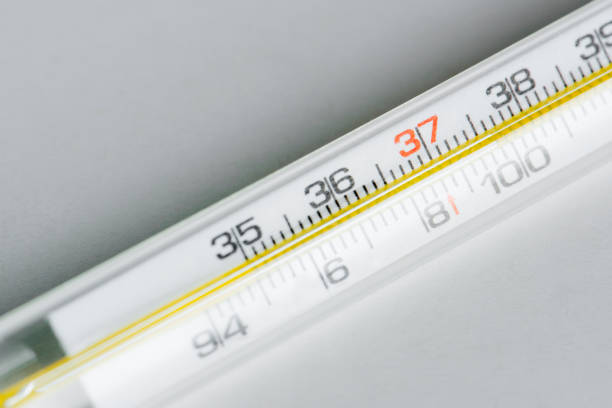 istock Closeup of thermometer isolated on background 922273322