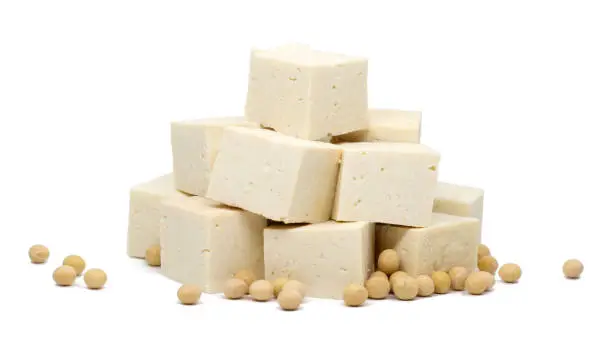 White Tofu  on the White background