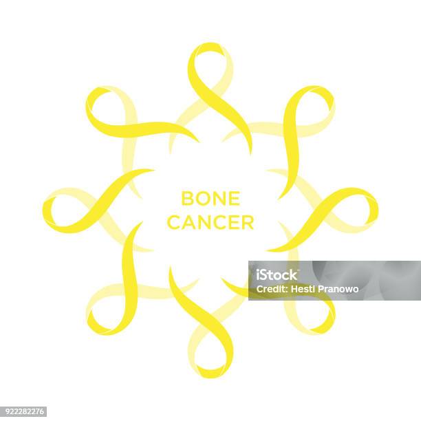 Cancer Ribbon Yellow Color Representing The Support Of Tackling Cancers Stock Illustration - Download Image Now