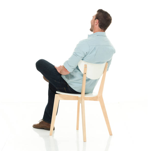 istock Rear view of charming man seated 922295184