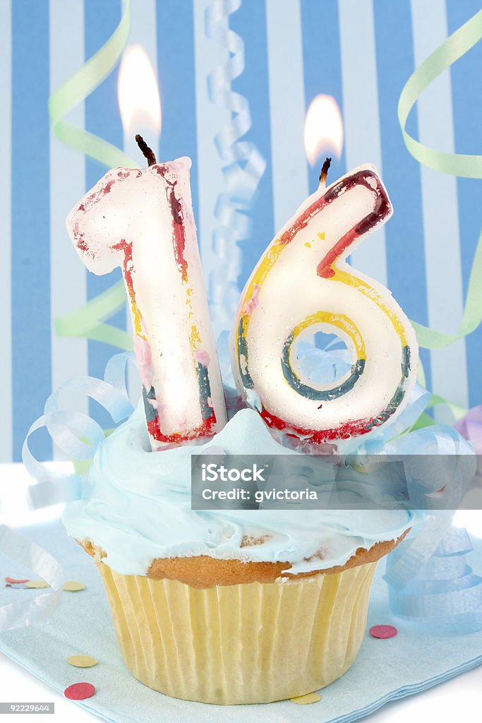 teen boy's sixteenth birthday  Aging Process Stock Photo